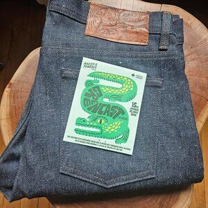 Naked & Famous Greencast Selvedge New Never Worn Tag Included Weird Guy Size 32